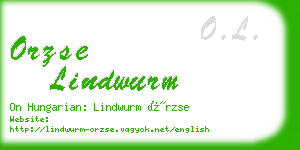 orzse lindwurm business card